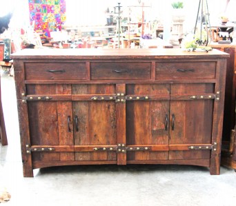 BB109 Recycled Teak Cabinet 3 drawer 2 cupboard 2